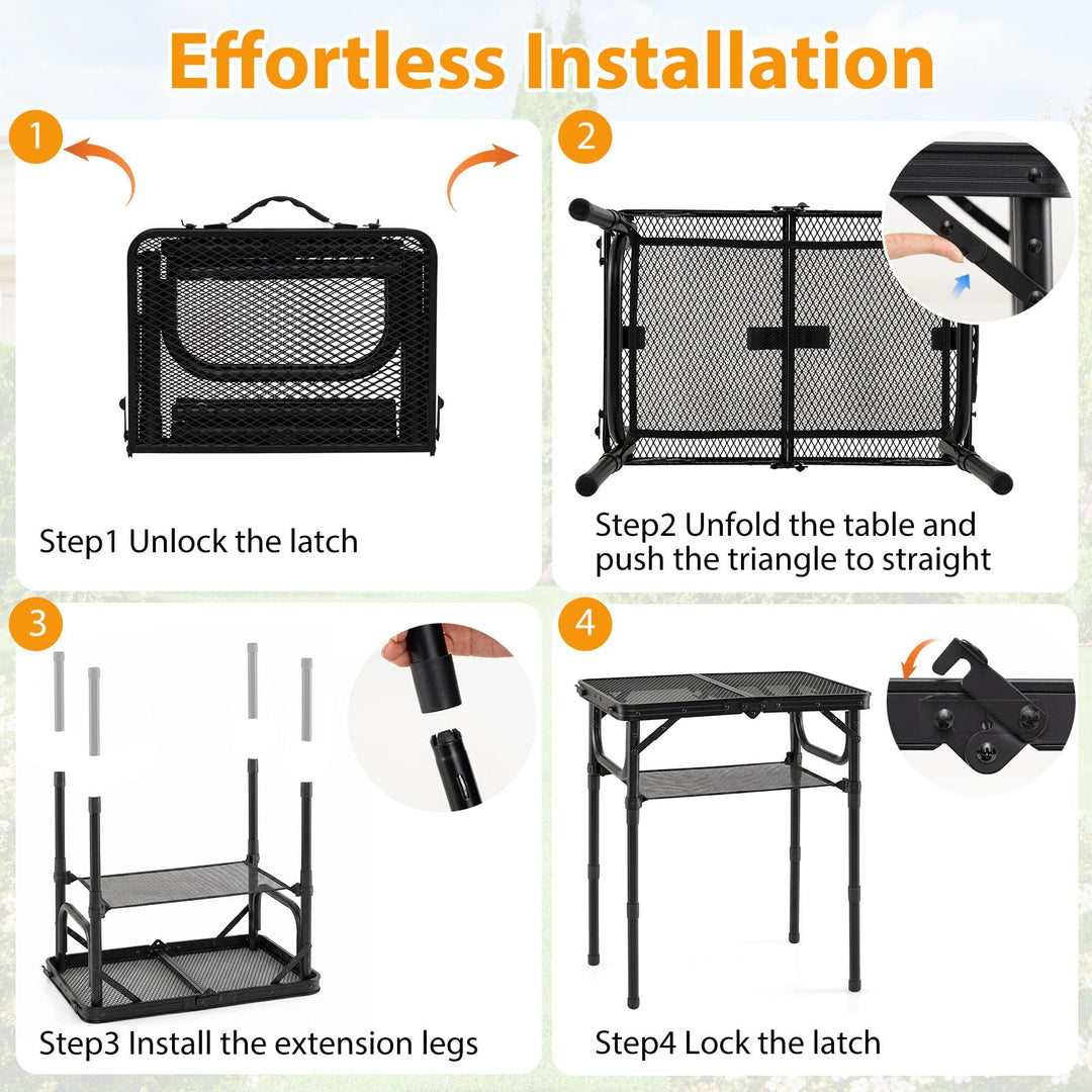Giantex 2 FT Folding Camping Table Max 28"