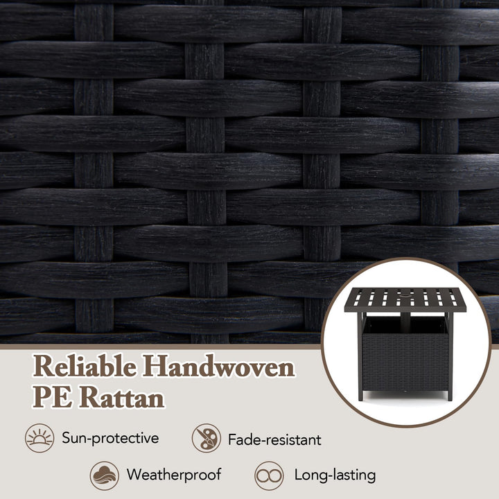 Giantex Patio Rattan Wicker Umbrella Side Table