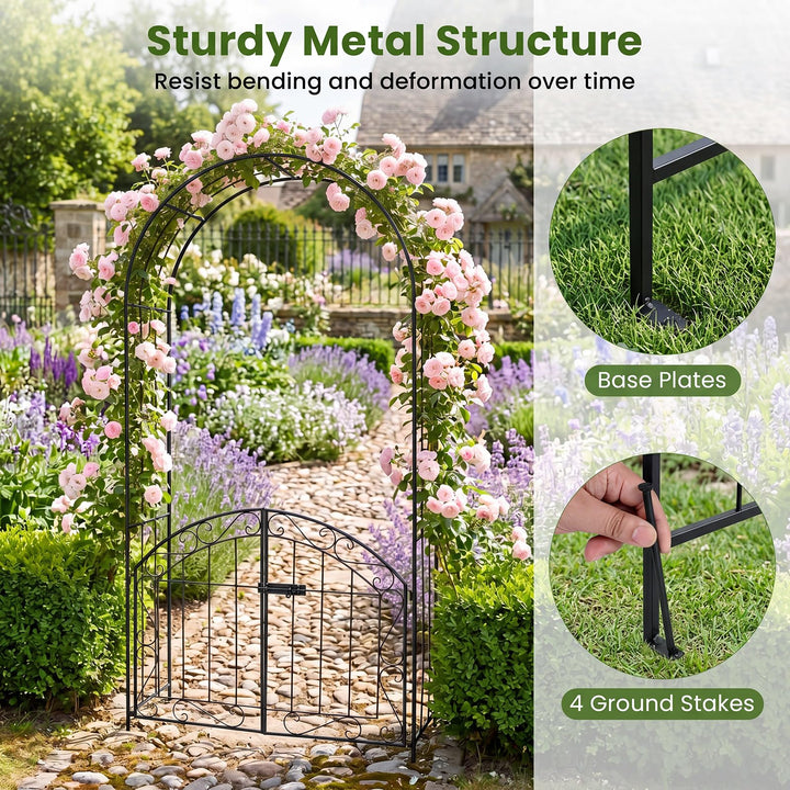 Giantex 79" H x 39" W Garden Arch with Gate
