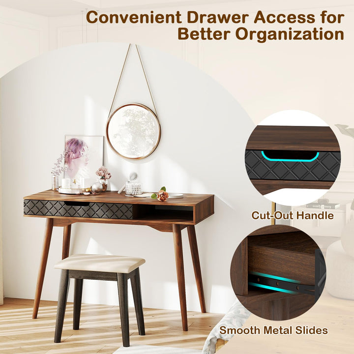 Giantex Mid Century Modern Desk 42.5" Vintage Computer Desk