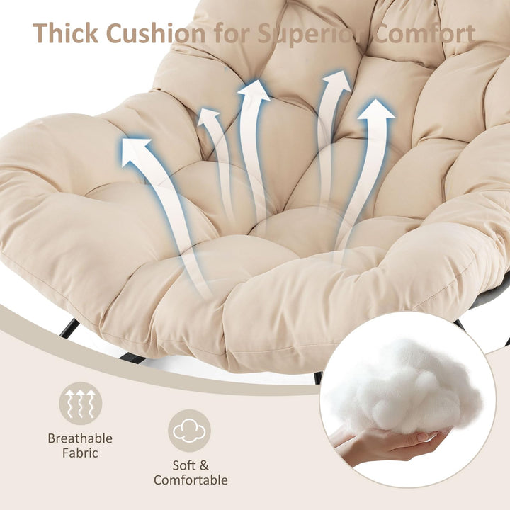 Giantex Indoor Oversized Egg Papasan Chair with Padded Cushion