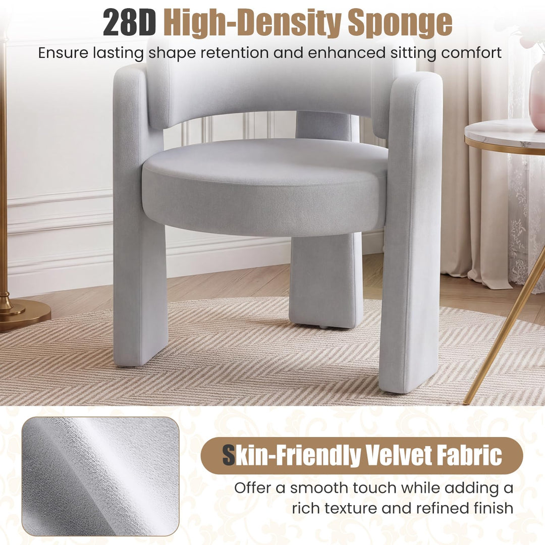 GIANTEX Modern Velvet Barrel Accent Chair with Thick Seat (1/2)