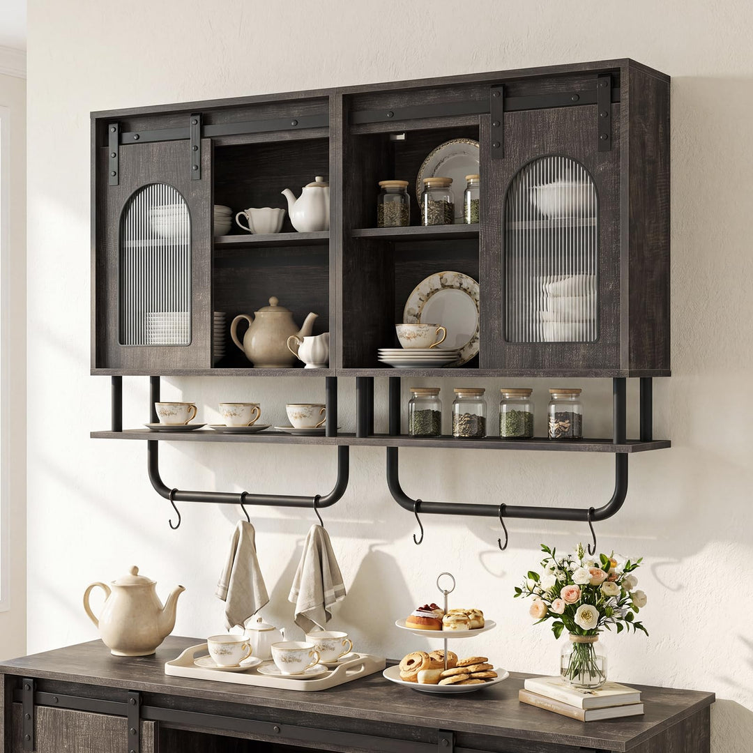 Giantex Bathroom Wall Cabinet with Sliding Barn Door