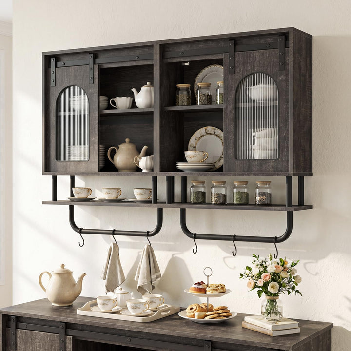 Giantex Bathroom Wall Cabinet with Sliding Barn Door