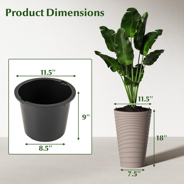Giantex 18" Tall Flower Pot Set of 2 Modern Decorative Planter Pots