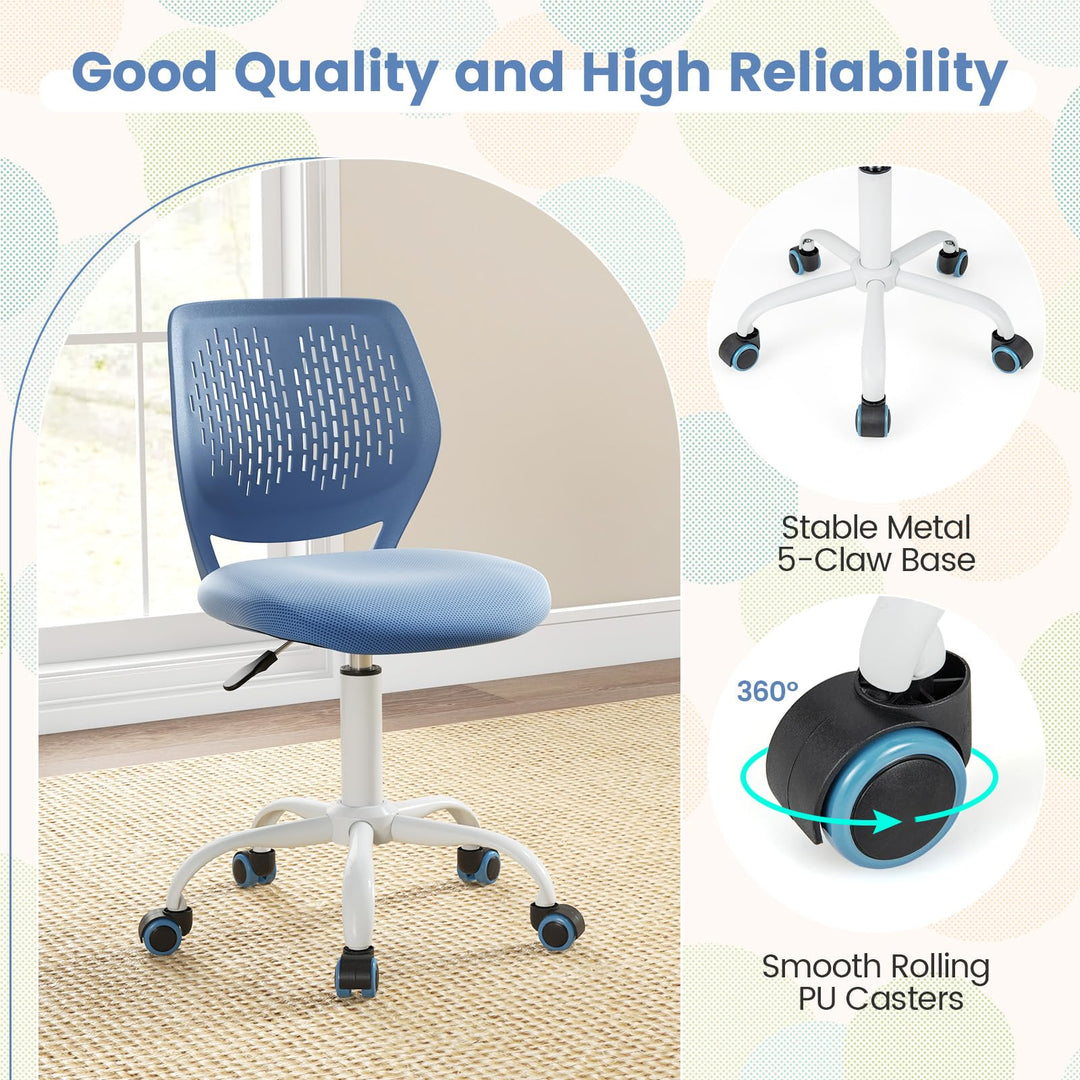 Giantex Kids Desk Chair, Children Armless Study Chair with Adjustable Height, for Girls Boys Teens