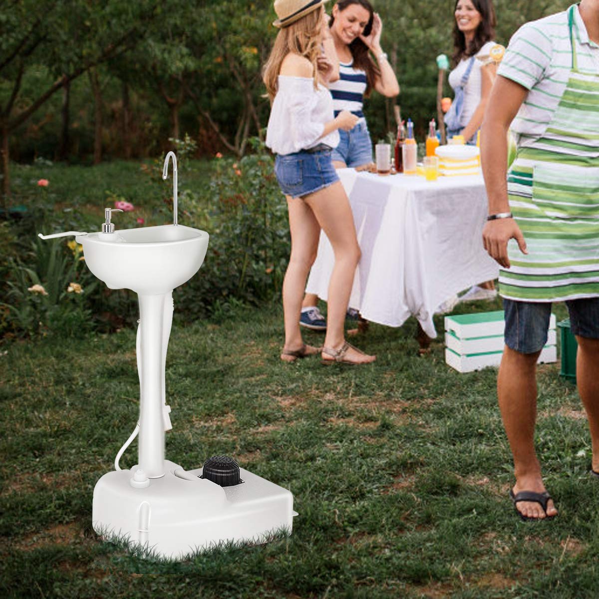 Portable Camping Sink with Soap Dispenser and Towel Holder