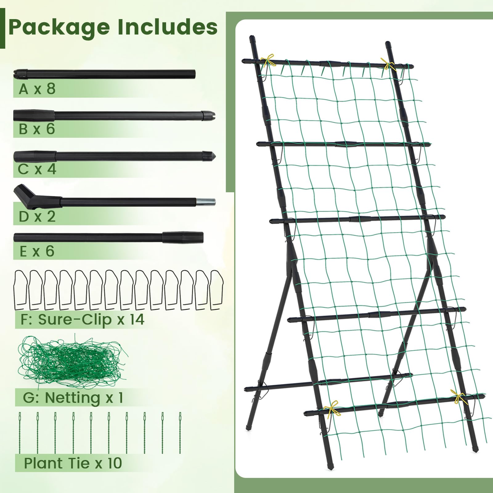 Giantex Cucumber Trellis, Trellis for Climbing Plants Outdoor