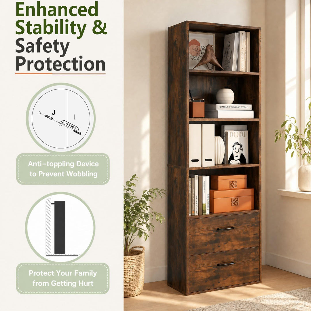 Giantex 74" Tall 4-Tier Bookcase