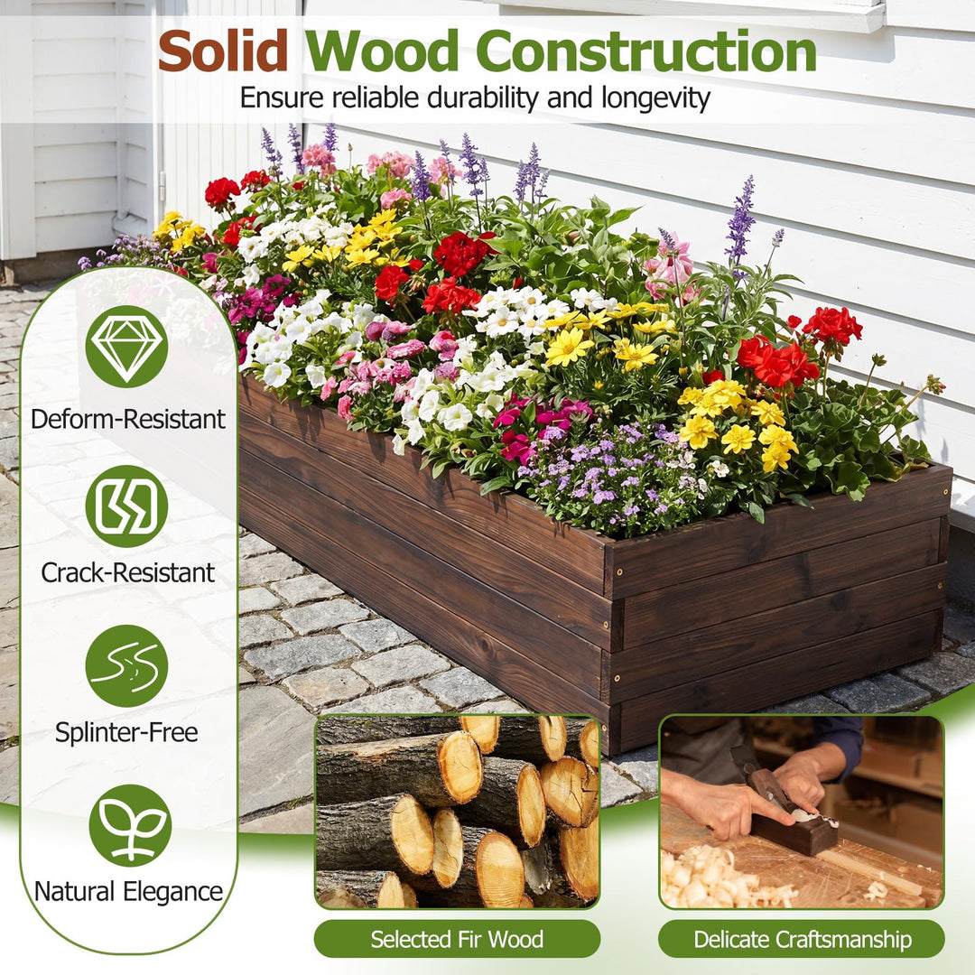 Giantex 45" x 23" Fir Wood Raised Garden Bed (1/2)