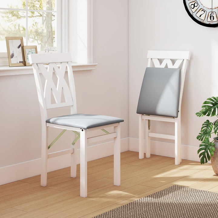 Giantex Folding Dining Chairs with Rubber Wood Frame