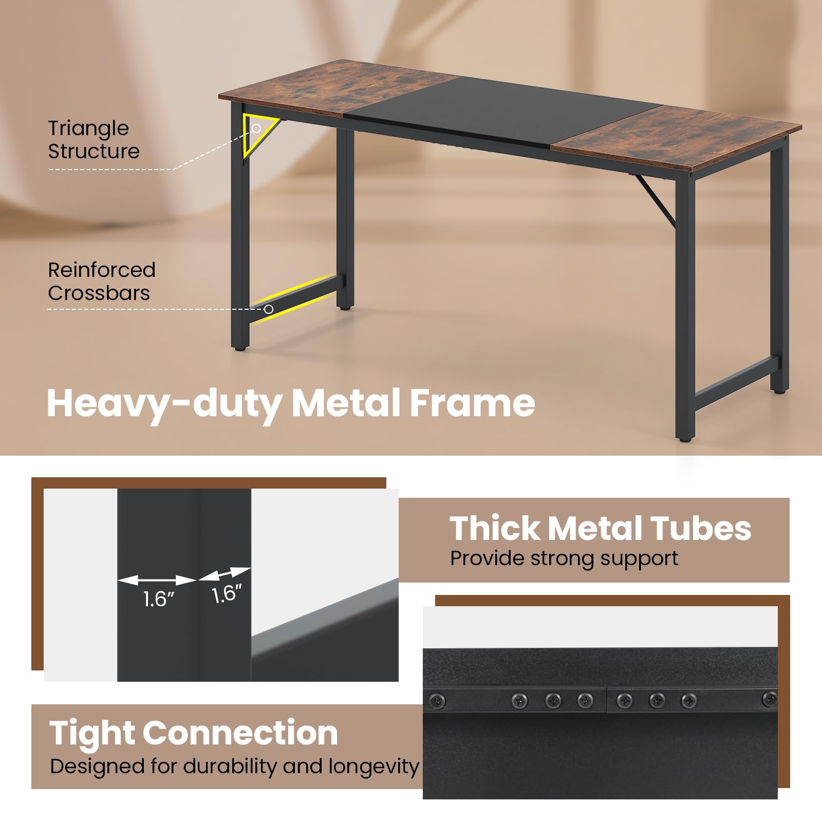 Giantex 1/2/4/6 PCS 63" x 24" Rectangular Large Meeting Room Desk