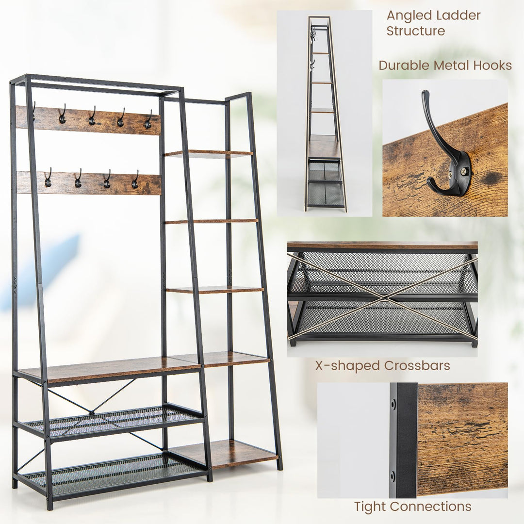 Giantex Coat Rack with Shoe Bench