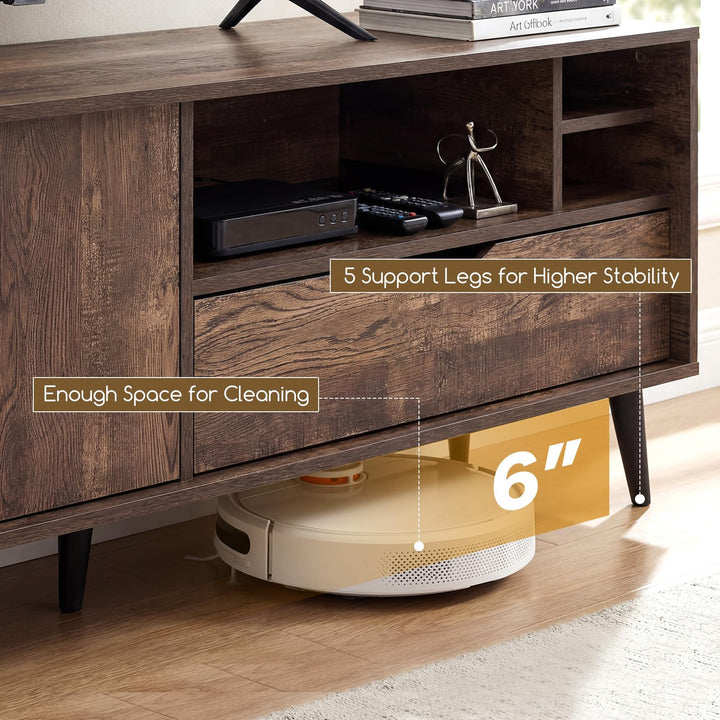 Giantex TV Stand for TVs up to 65 Inches Rustic Entertainment Center