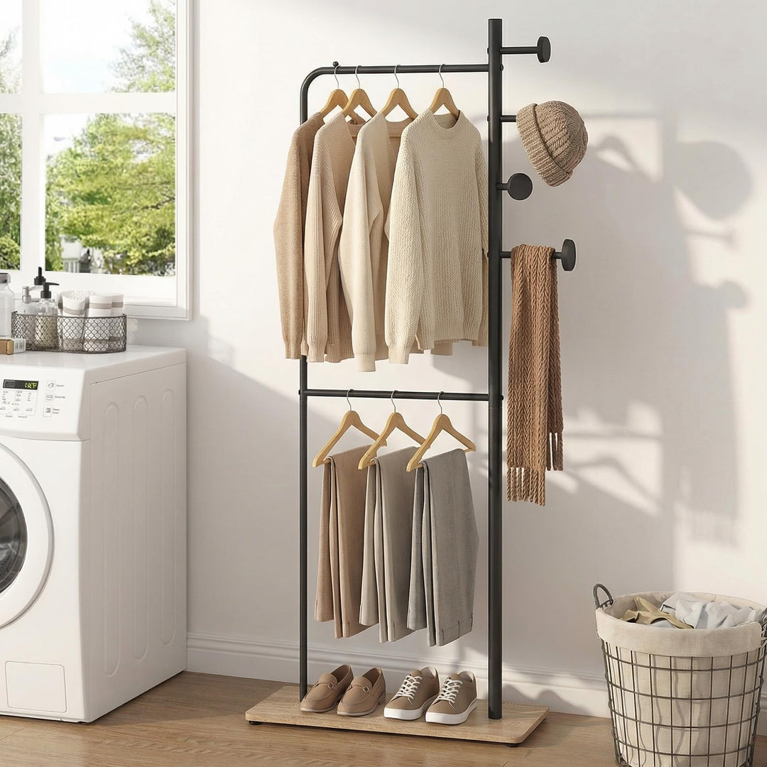 Giantex Double Rods Clothes Hanging Rack for Entryway
