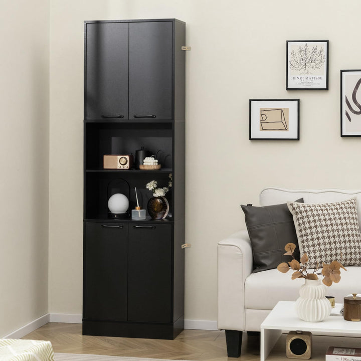 Giantex Kitchen Pantry Cabinet, 75” Tall Freestanding Cupboard with Doors & Shelves