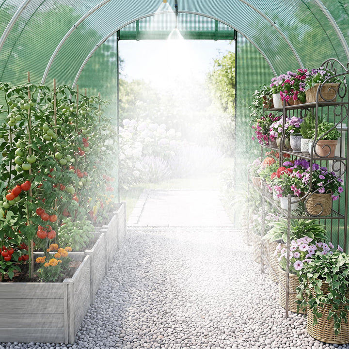 Giantex 15 x 7 x 7 ft Walk-in Tunnel Greenhouse for Outdoors