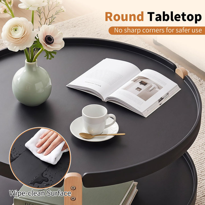 GIANTEX 2-Tier Small Coffee Table | 23.5" Center Table with Storage
