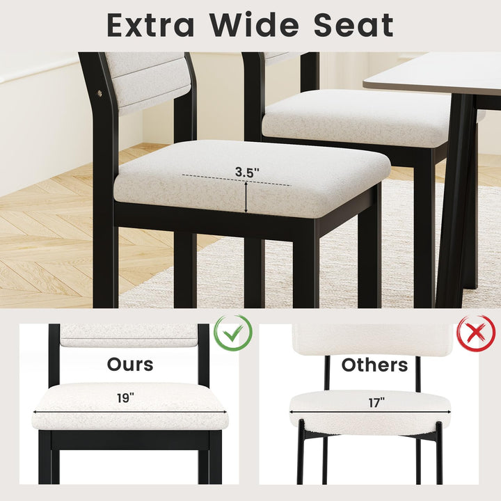 Giantex Sherpa Kitchen Chairs with Wood Frame & Padded Seat