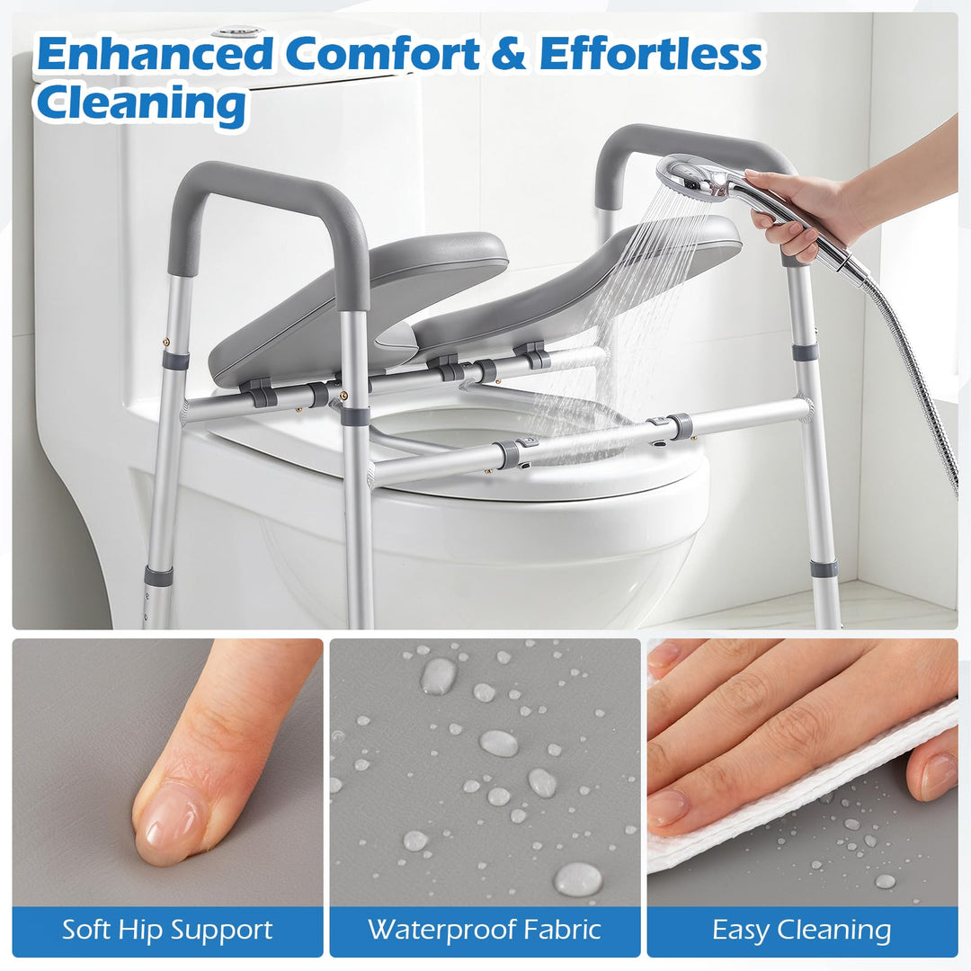 Giantex Raised Toilet Seat for Seniors with Handles
