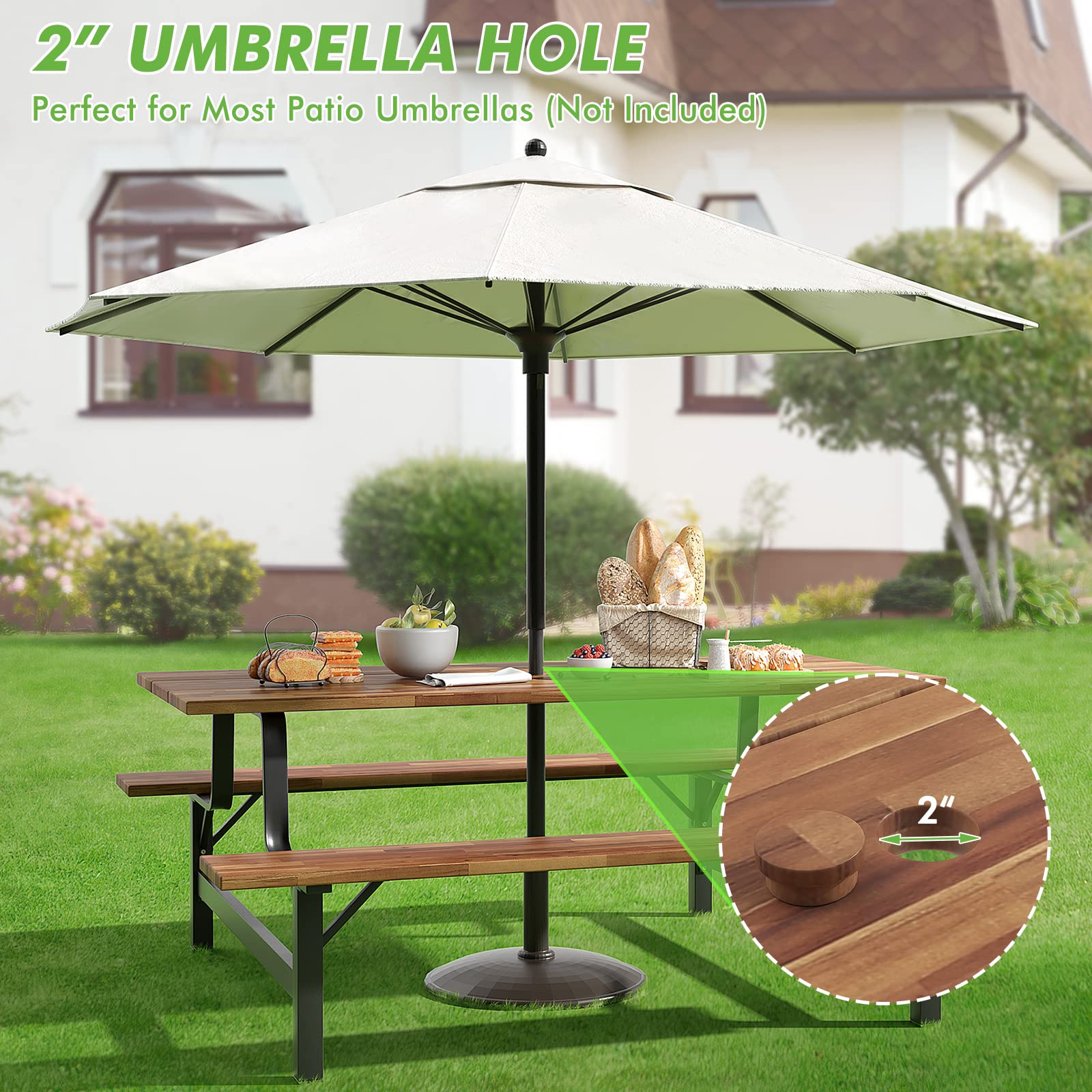Giantex Picnic Table Bench Set for 6 or 4 Persons