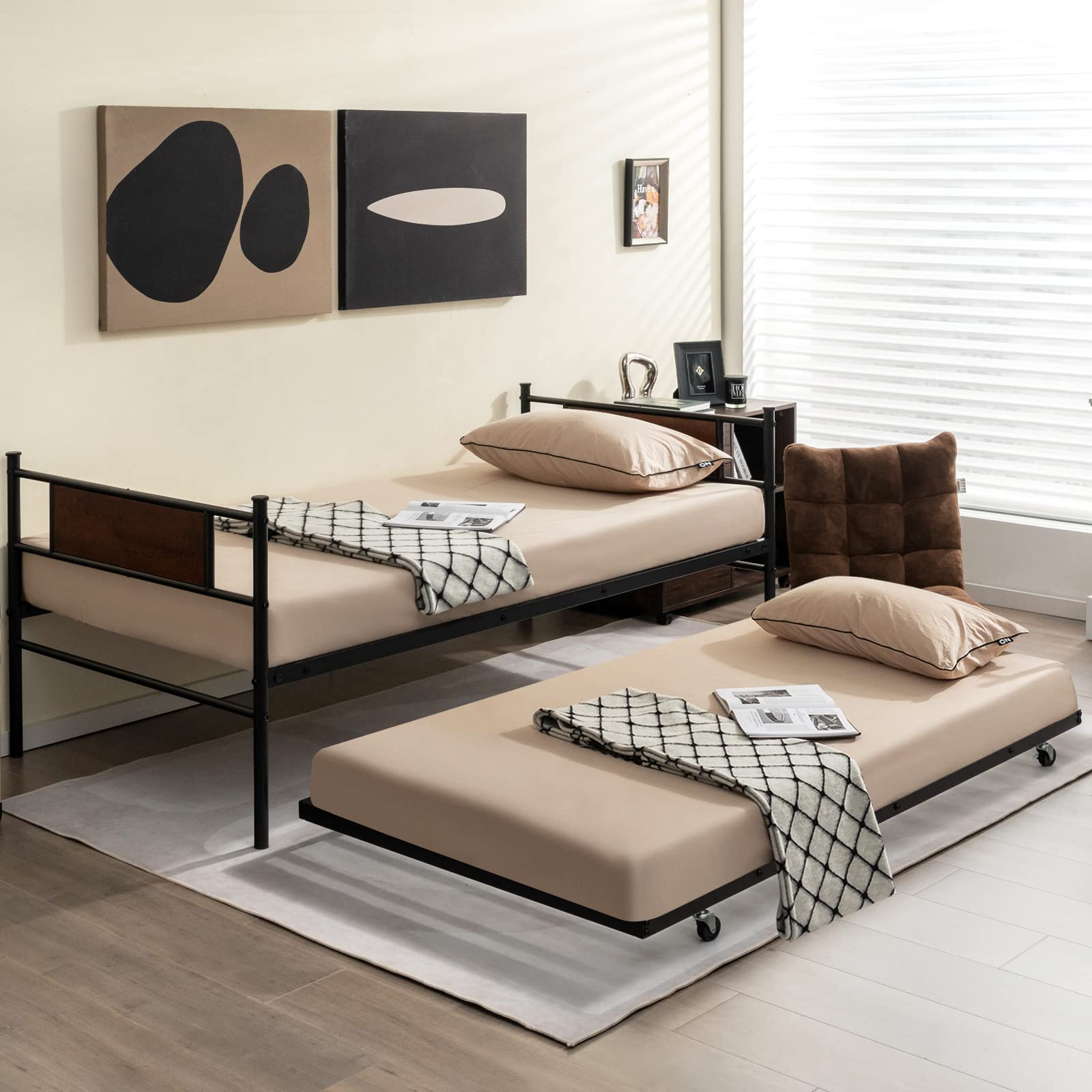 Giantex Twin Daybed with Pullout Trundle