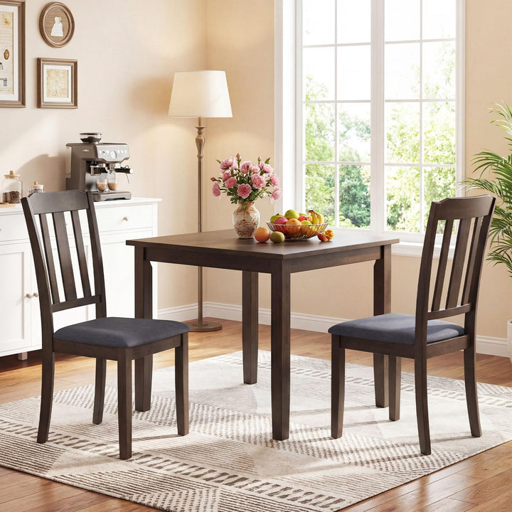 Giantex Rubber Wood Dining Room Chairs with Comfortable Backrest &amp; Padded Seat