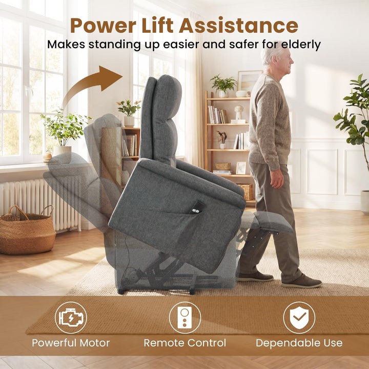 Giantex Electric Recliner Sofa w/Remote Control &amp; Side Storage Pocket for Elderly