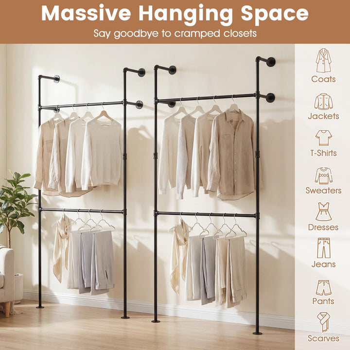 Giantex Industrial Pipe Clothing Rack for Wardrobe Closet