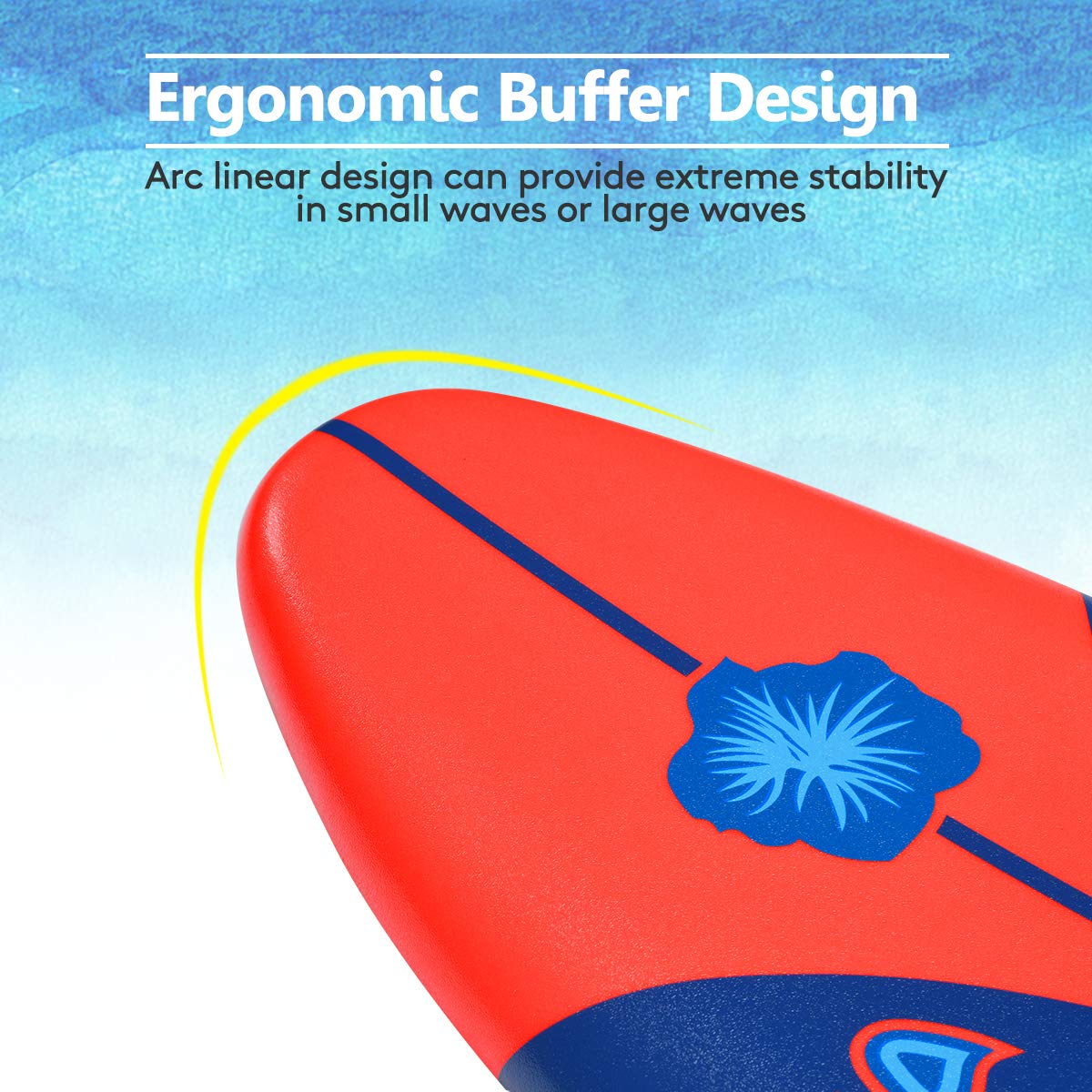 Giantex 6' Surfboard Surfing Surf Beach Ocean Body Foamier Board with Removable Fins