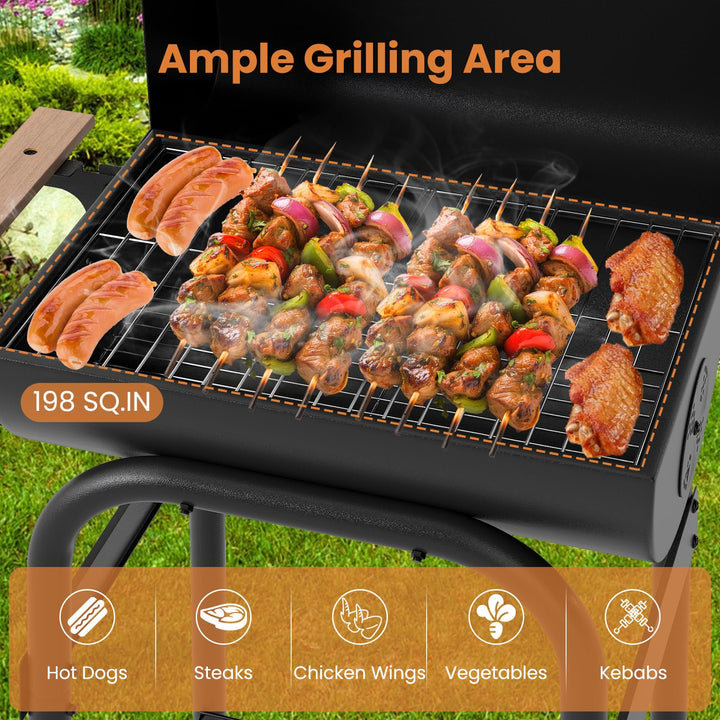Giantex Portable Charcoal Grill with Foldable Side Table