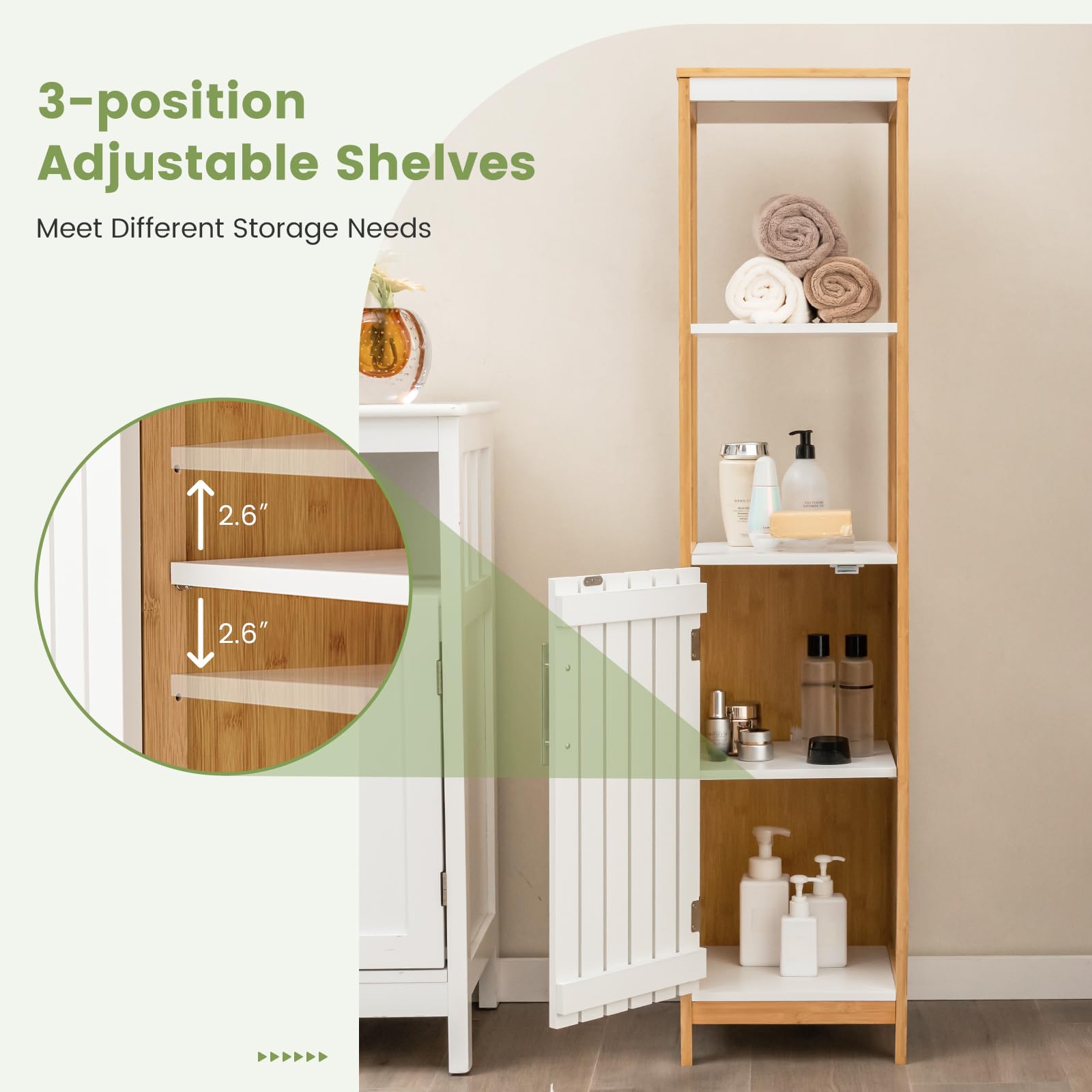 Giantex Bathroom Storage Cabinet Freestanding