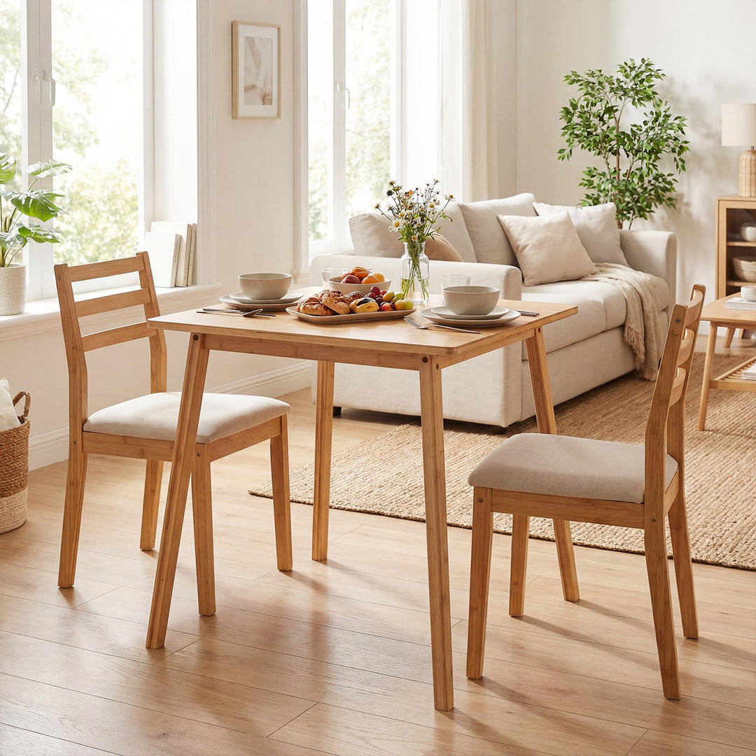 Giantex 27.5-Inches Bamboo Dining Table for 2-4