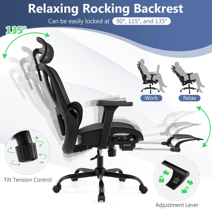 Giantex Mesh Office Chair, Ergonomic Desk Chair with Rotating Headrest