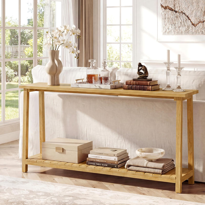 Giantex 71" Solid Wood Console Table(71" x 12" x 31")