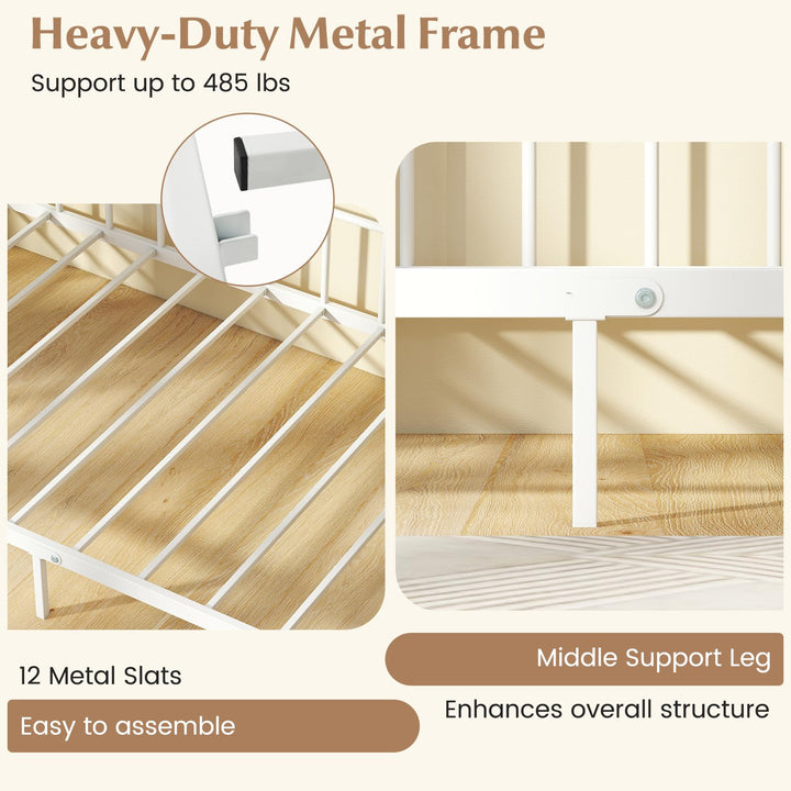 Giantex Modern Sofa Day Bed with Stylish Headboard & 12 Metal Slats Support