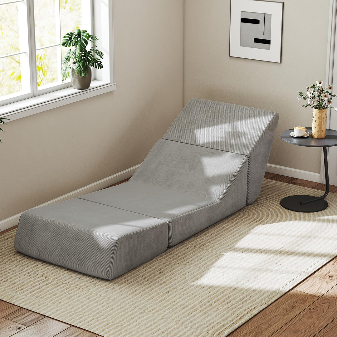 Giantex 3-in-1 Folding Sofa Bed Convertible Sleeper Chair with Back Support, High Density Sponge