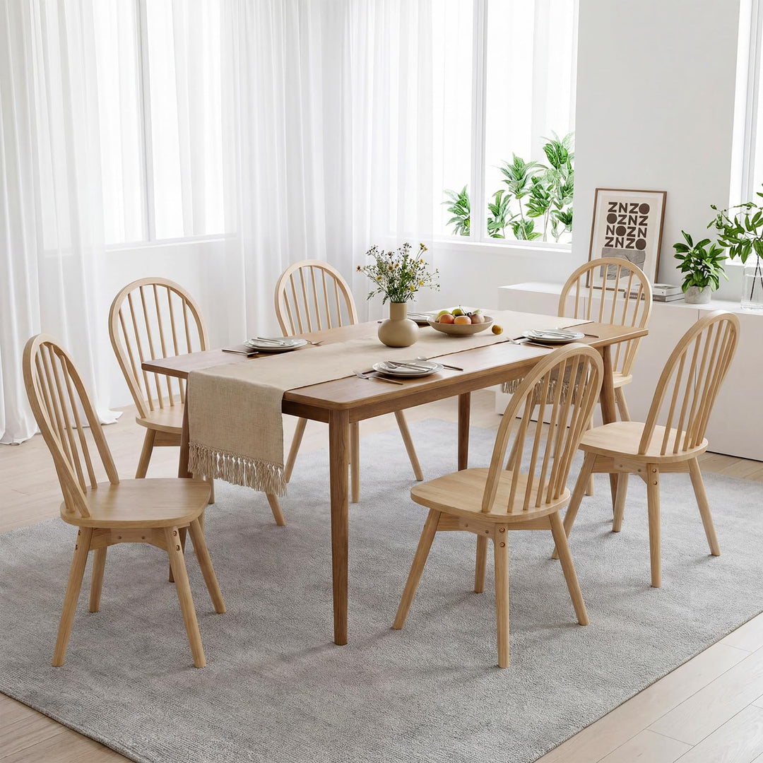 Giantex Windsor Dining Chairs Set of 2/4 Farmhouse Swivel Kitchen Chairs with Spindle Back