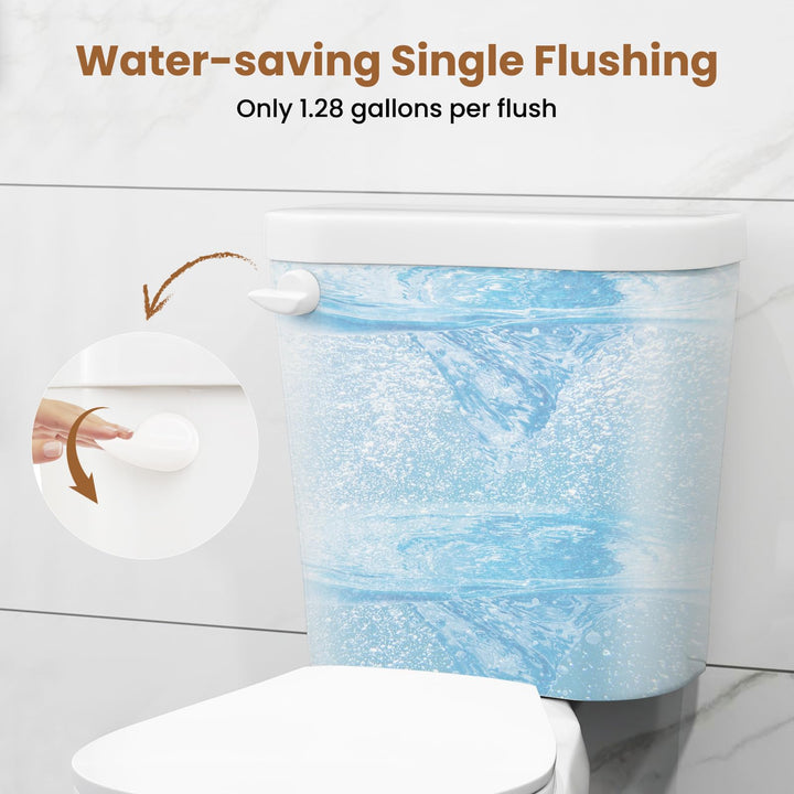 Giantex Two Piece Toilets with 17.5" ADA Comfort Height Seat 360° Siphon Powerful Flush,