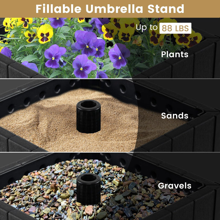 Giantex 88 lbs Umbrella Base with Fillable Planter with 4 Rollers