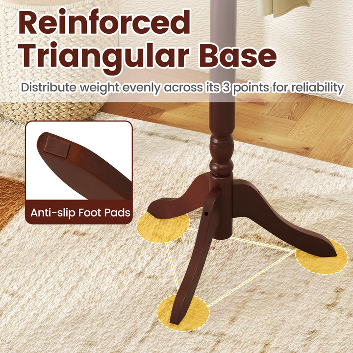 Giantex Solid Wood Coat Rack Freestanding Hall Tree with 3 Adjustable Heights and 11 Hooks