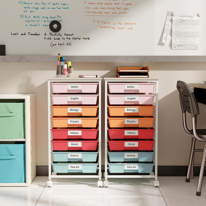 Giantex 8 Drawers Rolling Cart with Wheels for Office School