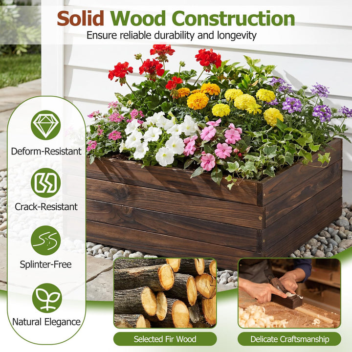 Giantex 23" x 23" Square Wooden Raised Garden Bed (1/2)