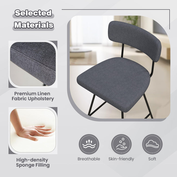 Giantex Swivel Bar Stools,  Upholstered Bar Height Bar Chairs w/Padded Seat & Backrest
