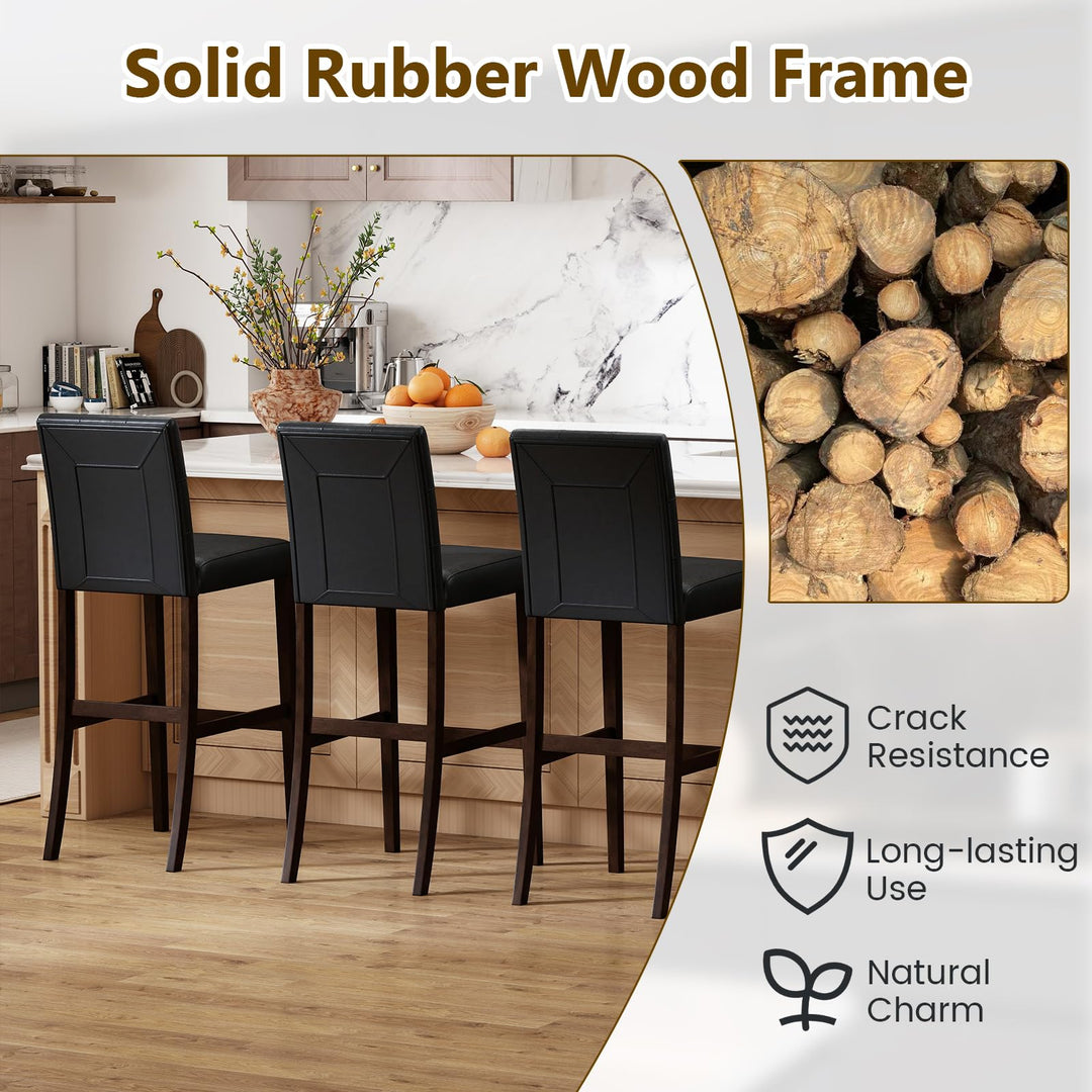 Giantex Bar Stools Set of 2/4 with Button Tufted Back