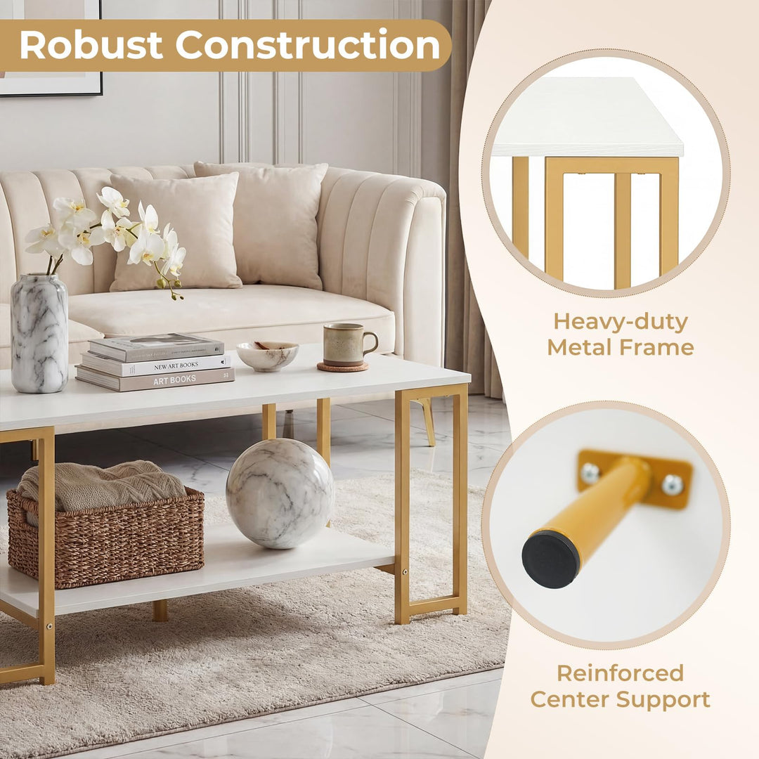 Giantex 2-Tier 39.5" Coffee Table with Storage