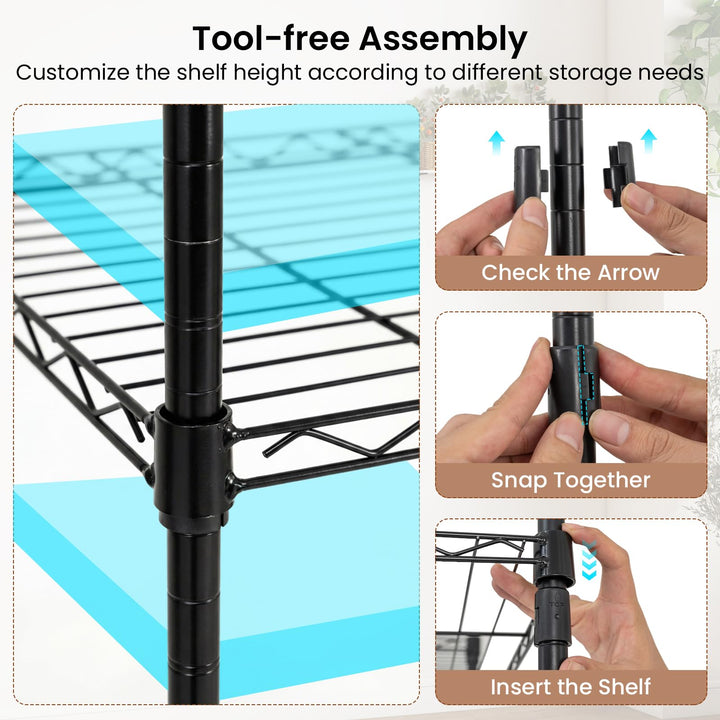 Giantex Convertible Clothes Organizer with L-shape & Horizontal Installation
