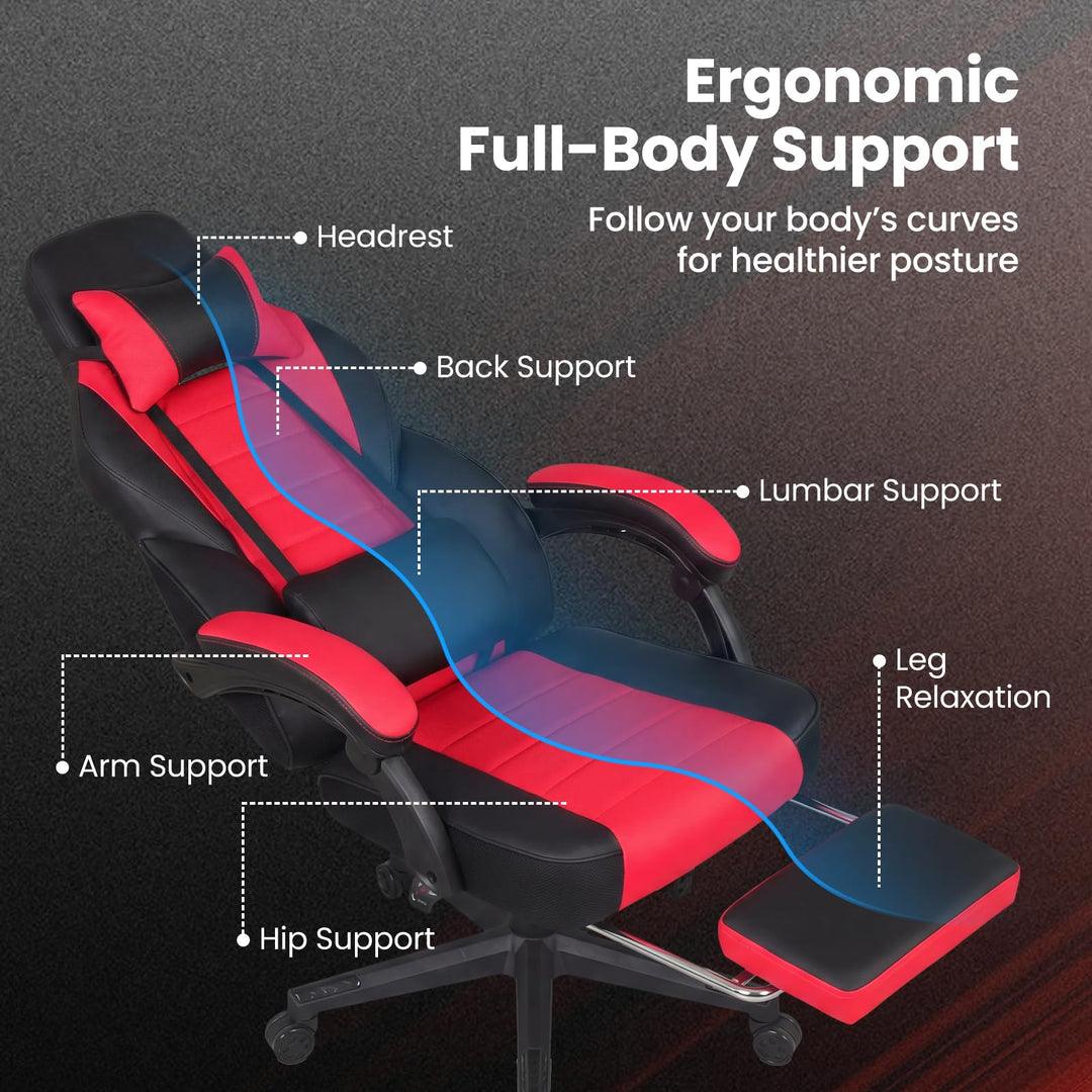 Giantex Gaming Chair | Ergonomic Video Game Chair w/Lumbar Support