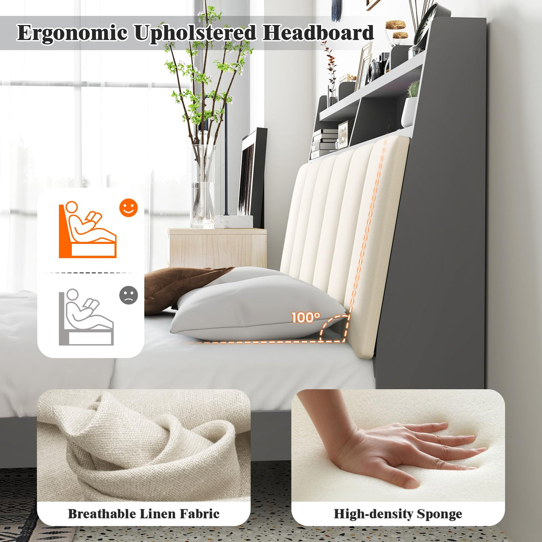 Giantex Full Size Bed Frame with Storage