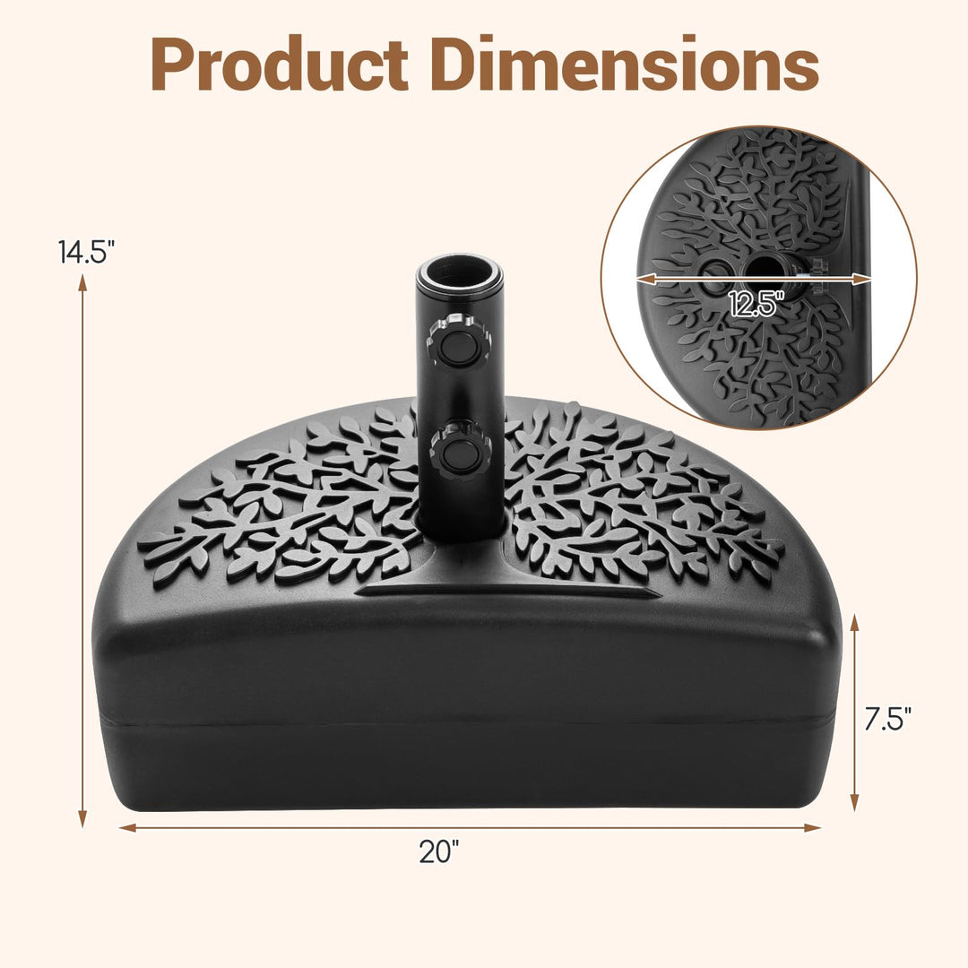 Giantex Half Round Patio Umbrella Base with Water/Sand Reservoir